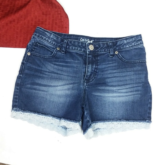 Cat & Jack Other - Cat & Jack Denim Cut Off Crochet Shorts